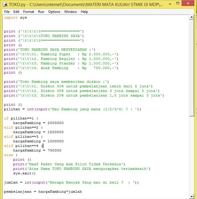 Contoh Program Sederhana Python Kasir Dengan Diacon